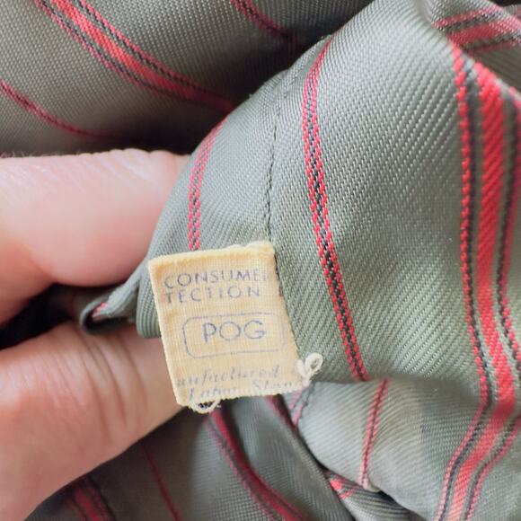 Bullocks Los Angeles Wool Suit SZ S Olive Green Military Nautical Crest Button - Picture 15 of 16